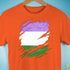 Genderqueer Pride Flag Ripped Reveal Premium Unisex T-Shirt - Orange
